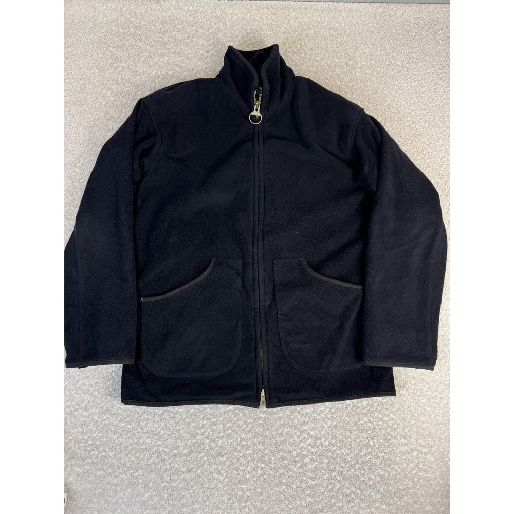 Barbour‎ Jacket Mens Medium Black Dunmoor Shooting Fleece Zip Pockets Hunting